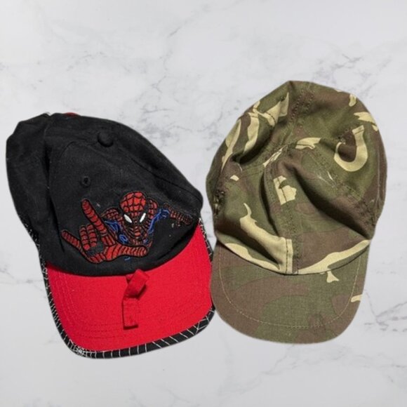 Kids Spider-Man and Camouflage Cap Set - Picture 1 of 10